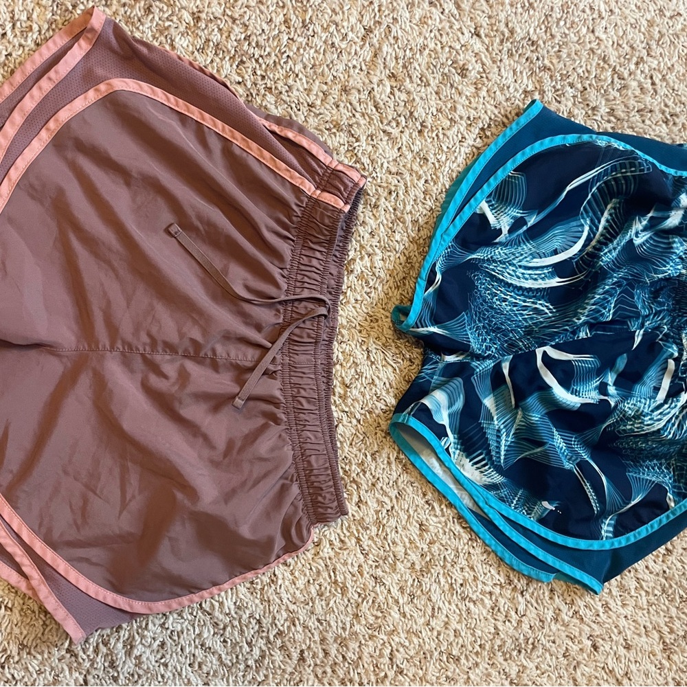 Nike Women's Athletic Shorts - Brown and Blue